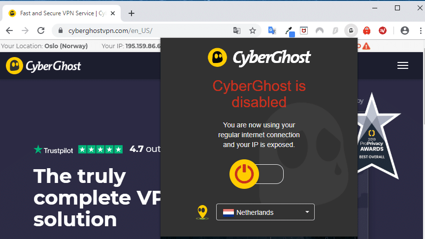 cyberghost vpn chrome netflix blocked