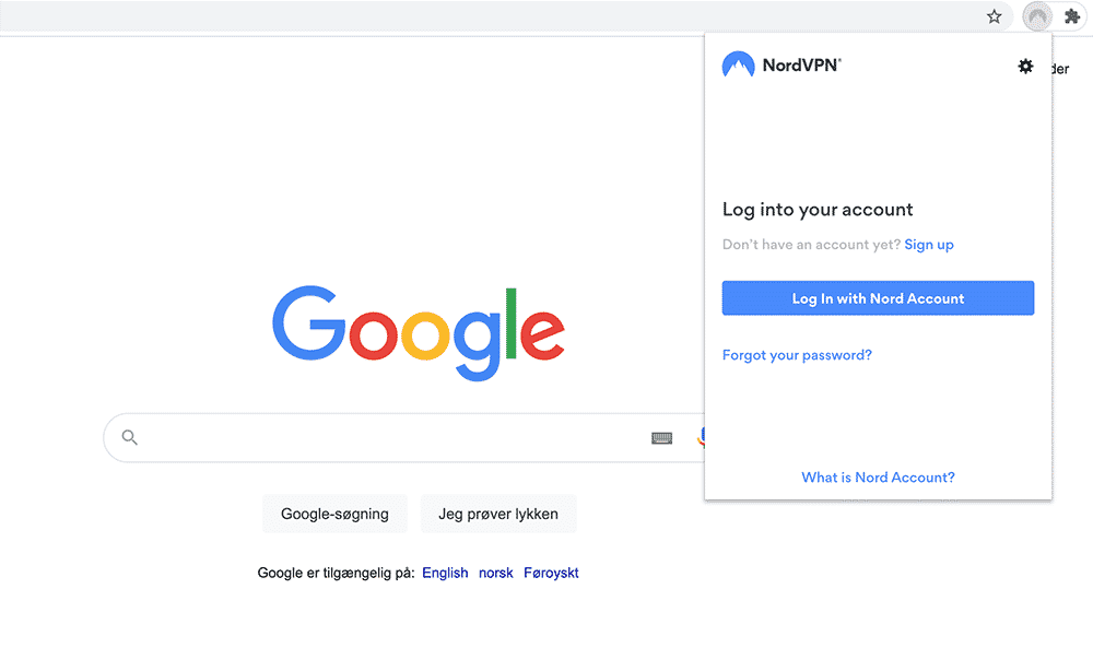 NordVPN browser extension